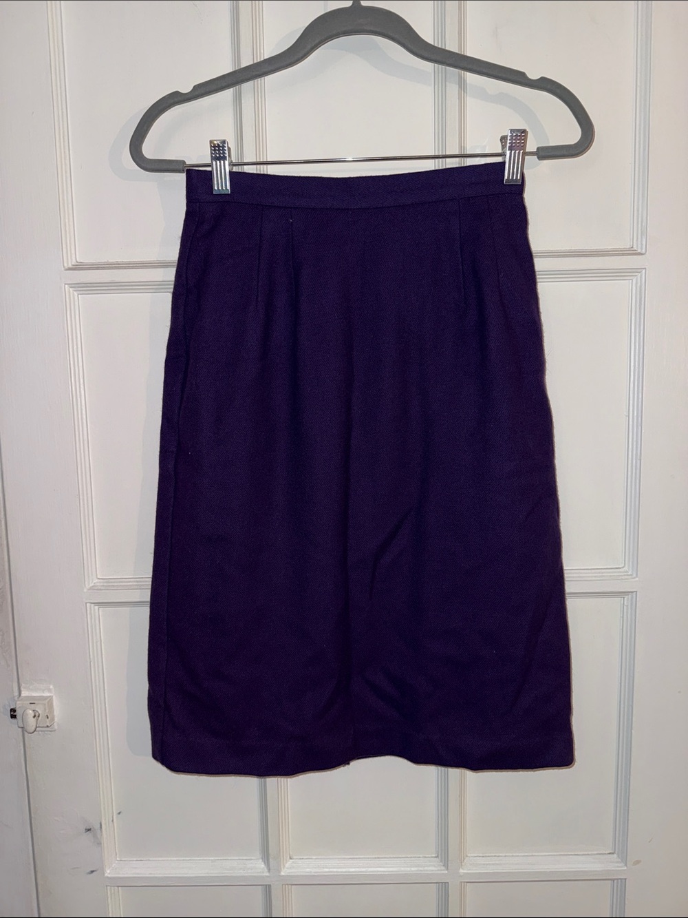 Vintage Isaac HazanClassic Purple Wool Pencil Skirt 6